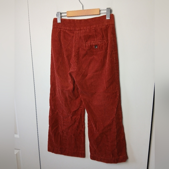 ZARA Corduroy Size S CROP Women Pants Burned Orange Color - Picture 5 of 8